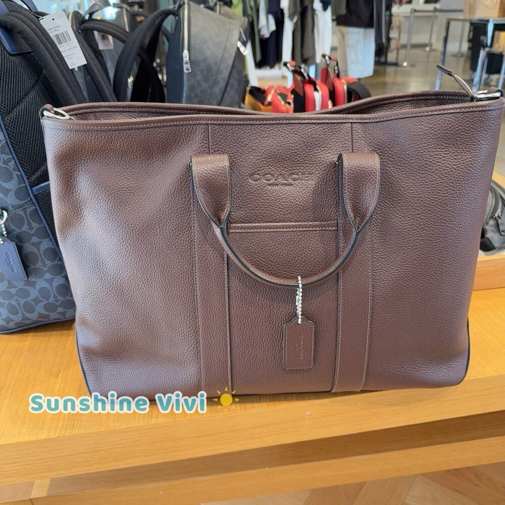 NWT Coach Grayson Tote Bag Silver/Maple CDY23 Leather